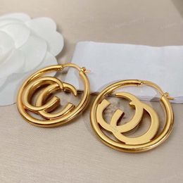 Classic, alphabet, hoop earring, high quality, brass material, designer Jewellery earrings, 14K gold, stylish and beautiful women's Jewellery