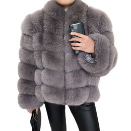 Haining 2023 Winter New True Fox Hair Standing Collar Fur Short Young Coat Women's 657810