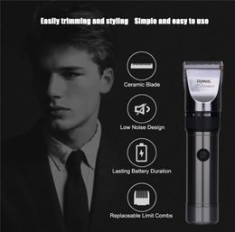 Quiet Hair Clipper Hair Cutting Machine Professional s Lithium Battery Titanium Ceramic Blade Hairdresser9474362