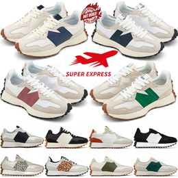 new 327 running shoes mens womens designer 327s sneakers Cloud Sea Salt Vintage Beige Brown Suede leopard Print Black White Orange men women trainers