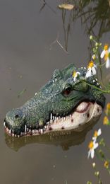 Creative Resin Floating Crocodile Hippo Scary Statue Outdoor Garden Pond Decoration For Home Garden Halloween Decor Ornament T20015219530