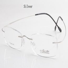 Luxury-brand Silhouette Titanium Rimless Optical Glasses Frame No Screw Prescription Eyeglasses With Bax 294e