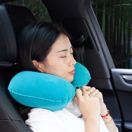 Pillow U-Shape Travel Aeroplanes Inflatable Super Light Portable Neck Protect The And Cervical Spine Plush Pillowcase