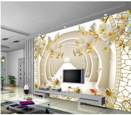 3D threedimensional expansion space Yulan Jiuyuqiao Cave mural 3d wallpaper 3d wall papers for tv backdrop8936912