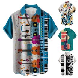 Mens Casual Shirts Mens Summer Fashion Leisure Personality Digital 3D Printed Lapels Buttons Short Sleeved And Tops