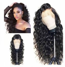 Natural Black Long Kinky Curly Hair Cheap Synthetic Lace Front Wigs Baby Hair High Temperature Fiber Soft Lace Wigs For Black Wome6812779