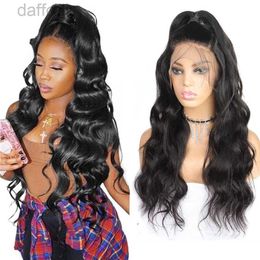 Synthetic Wigs Ishow 360 Frontal Wig 10A Body Straight Water Human Hair Lace Front Wigs Brazilian Peruvian Loose Deep Curly For Women All Ages Natural Colour 240308