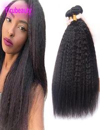 Brazilian Peruvian Indian Malaysian Kinky Straight 3 Bundles Yaki Straight Bundles 828 Inch Human Hair Extensions Double Wefts2893953