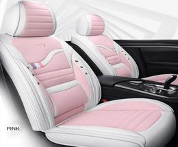 Universal Car Accessories Seat Covers For Sedan Fashion Design Full Set Leather Adjuatable Five Seats Cover Cushion Mat Pink For W9105536