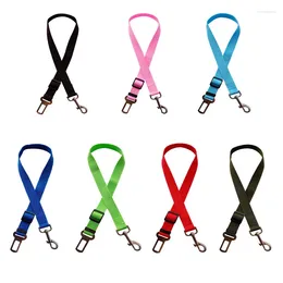 Dog Collars Car Seat Belt Adjustable Harness Seatbelt Lead Leash For Small Medium Dogs Travel Clip Pet Supplies Cat 6 Colours