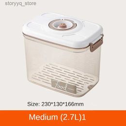 Food Jars Canisters Kitchen Large Capacity Food Storage Container Vacuum Storage Box with Drain Net Food Dispenser Transparent Sealed Tank