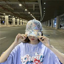 New spring and summer sky hat childrens casual and versatile Korean NET hat thin duck cap Chaorens sequined baseball cap