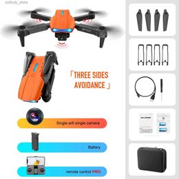 Drones E99 PRO Drone Professional 4K HD Dual Camera Intelligent Uav Automatic Obstacle Avoidance Foldable Height Kee Mini Quadcopter Q240308