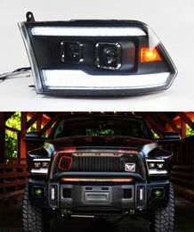 LED Daytime Running Head Lamp for Dodge RAM 1500 2500 Headlight 2009-2018 Turn Signal High Beam Light Projector Lens