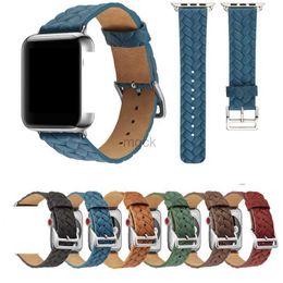 Bands Watch Braided Leather Strap For Watch Series 6 5 4 SE Bands Fashion Woven Pattern Wristbands Women Bracelet iwatch Watchband Smart Accessories 240308