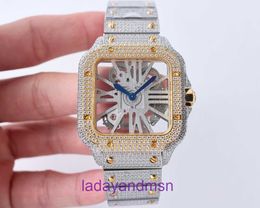 1:1 AF top-level replica Carter full diamond Sandoz hollowed out wristwatch with quartz movement size of 39.8mm and counter packaging box