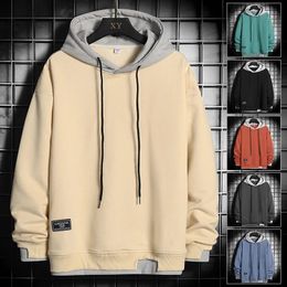 Spring Hoodie Men Hip Hop Sweatshirt Streetwear Casual Fashion Mens Clothing Korean Harajuku Loose Solid Pullover Hoodies 240301