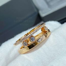 rings for women designer diamond Sterling Silver Gold plated 14K size 6 7 8 official reproductions jewelry diamond exquisite gift 008