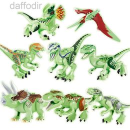 Luminous Dinosaur Toys for Children Jurassic Tyrannosaurus Glow in the Dark Building Blocks Educational Toy Gift Home Decoration 240308