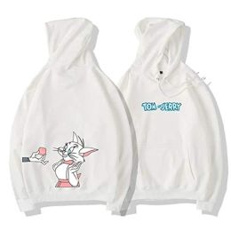 T-Shirt Kawaii Cat Tom and Mouse Jerry Hoodie Clothes Men Women Harajuku Cartoon Graphic Print Tops Loose Couple Streetwear Pullovers