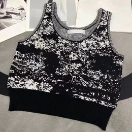 High quality light luxury jungle jacquard knitted vest Europe and the United States spring and summer print halter top for women