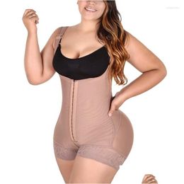 Women'S Shapers Womens Shapers Shapewear Women Faja Hombre Wide Shoder Strap Stitching Lace Fl Stitched Body Drop Delivery Apparel Un Dh9Wx