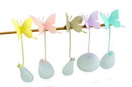 creativity Butterfly Tea Bags Strainers Silicone Teaspoon Filter Infuser Cute Teabags pink purple blue5229527