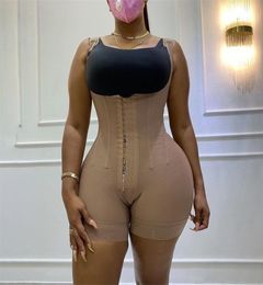 Women039s corset Bodyshaper High Compression Garment Abdomen Control Double Bodysuit Waist Trainer Open Bust Shapewear Fajas 224837117