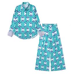 Autumn Satin Texture Loose Sleepwear Womens Silk Black Pyjamas Set 2 Pieces Long Sleeve Pants Casual Pijamas Women Home Suit 240307