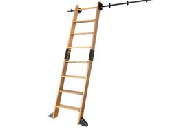KINMADE 33ft 66ft Rustic Black Sliding Library Ladder Hardware Kit Quiet Glide Rolling Hook3608060