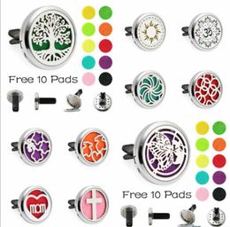 Car essential oil diffuser clip aromatherapy diffuser locket with 10pcs felt pads Car Diffuser Lockets Many Style KKA58551450121