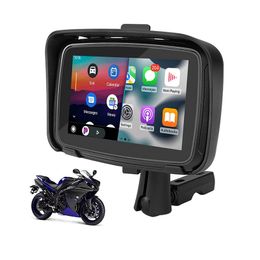 5 Inch Motorcycle Touch Monitor With CarPlay and Android Auto Outdoor IPSX7 Waterproof External Portable Motor Car Special GPS Navigator