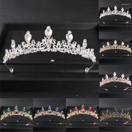 Hair Clips Vintage Baroque Crown Tiara Diadem Silver Colour Crystal Rhinestone And Tiaras Bridal Jewellery Wedding Accessories