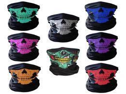 Festival Skull Masks Skeleton Magic Bicycle Ski Skull Half Face Mask Ghost Scarf Multi Use Neck Cycling Mask ZZA22313580348