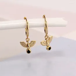 Hoop Earrings Wholesale Gold Silver Color Classic White Dangle Charm Drop Earring For WomenBlack Zircon Animal Jewelry Pendientes