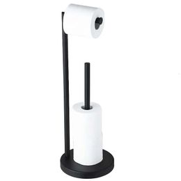 Black Floor Standing Toilet Paper Holder Stainless Steel Roll Storage Rack Bathroom Towel 240304