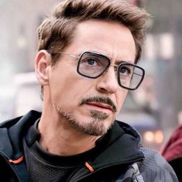 2024 retro square women's sunglasses Iron Mans Same Glasses Spider Man Round Face Large Frame Polarised Light Trend Sunglasses 2021 New Trendy Mens