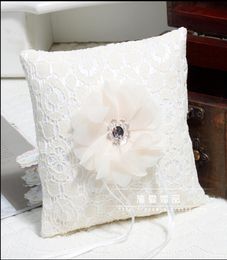 White Lace Pearls Flower Ring Pillows For Weddings Ivory Lace Pillows For Rings Bridal Wedding Accessories5796617