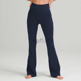 Active Pants Fiess Lu-088 Women Groove Gym Yoga Pants Elastic Wide Leg Leggings High Waist Thin Summer Flare Pant gings 240308