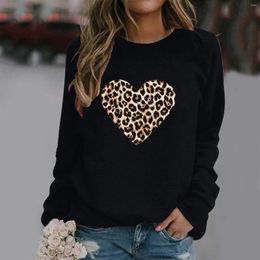 Women's Hoodies Leopard Print Womens Vantage Long Sleeve Sweatshirt Pullover Harajuku Blouse Korean Sweater Female Sueter