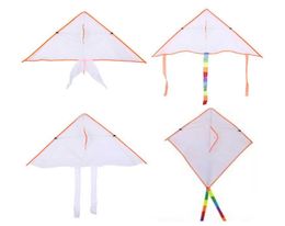 100 Pcs Mix Whole 4 Style DIY Painting Colourful Flying Foldable Outdoor Beach Kite Children Kids Sport Funny Toy4411454