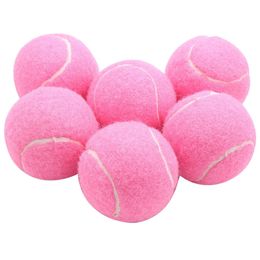 6Pcs Pack Pink Tennis Balls Wear-Resistant Elastic Training Balls 66Mm Ladies Beginners Practise Tennis Ball For Club 240327
