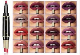 Pudaier Brand Matte Lipstick Colour Cosmetics Wateproof Double Ended Long Lasting Nude Red Matte Lips liner Pencil Lipstick Matte8339496