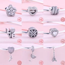 925 Silver Fit Charm 925 Bracelet Cute Boy Girl Forever Family Tree Lock Heart charms set Pendant DIY Fine Beads Jewellery