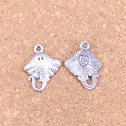 109pcs Antique Silver Bronze Plated stingray fish Charms Pendant DIY Necklace Bracelet Bangle Findings 21 13mm275z