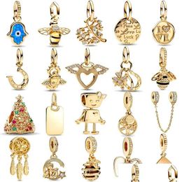Charms 2023 14K Gold Plated Bee Blue Eyes 925 Sier Beads Fit Original Bracelets Bangles Women Jewellery Gifts Diy Drop Delivery Findin Dhjo9