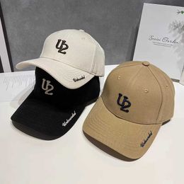 Spring/Summer New Womens Baseball Hat Korean Edition Letter Embroidered Mens Sun Protection and Sunshade Hat Fashion and Leisure Duck Tongue Hat