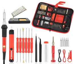 26Pcs 60W Multifunctional Electric Solder Iron Kit Screwdriver Desoldering Pump Tip Wire Pliers Tool Bag EU PlugUS Plug9705298