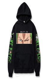 Roronoa Zoro Print Hoodies Men Women One Piece Anime Sweatshirts Hoodie Pockets Streetwear Clothes Harajuku H08234249240