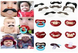 100pcs Cute Funny Dummies Pacifier Baby Novelty Maternity Toddler Child Teething Nipples funny Moustache tooth Pacifiers9404045